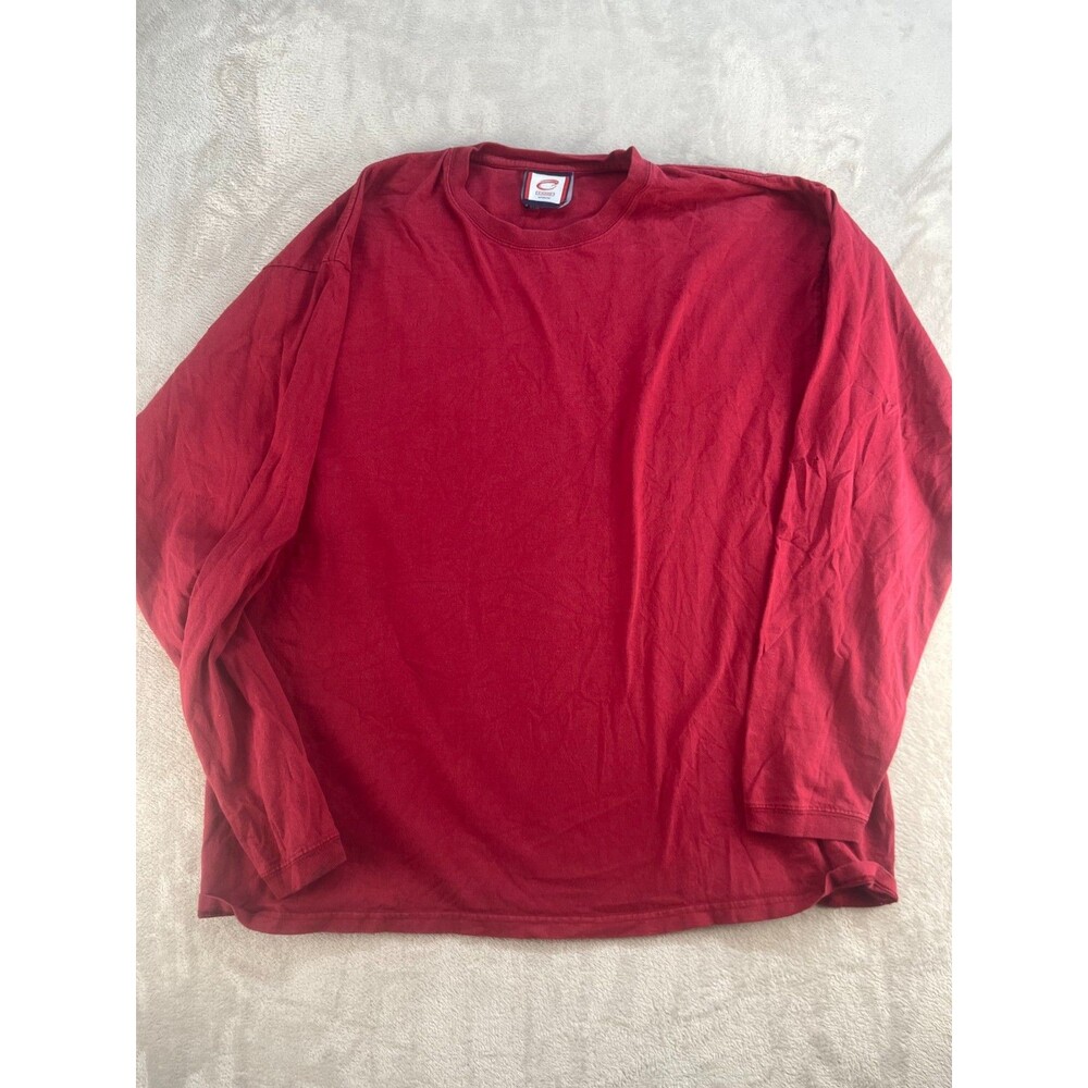 cadre athletic T-shirt Mens 2XL Red Long Sleeve 100% Cotton Crew Neck VTG